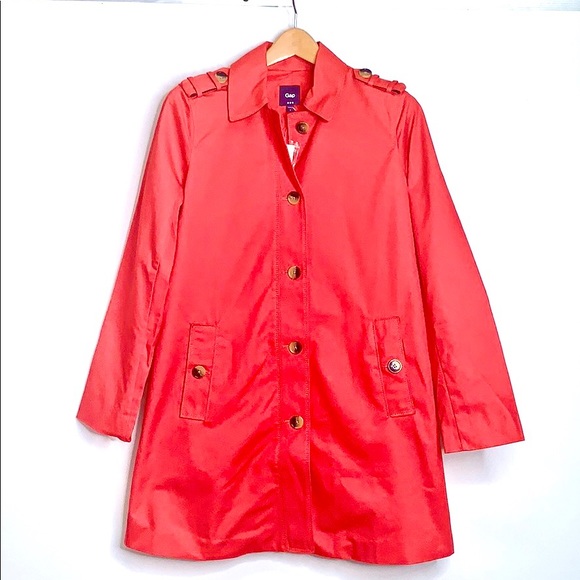 GAP Jackets & Coats Nwts Gap Red Cotton Classic Trench Coat Poshmark